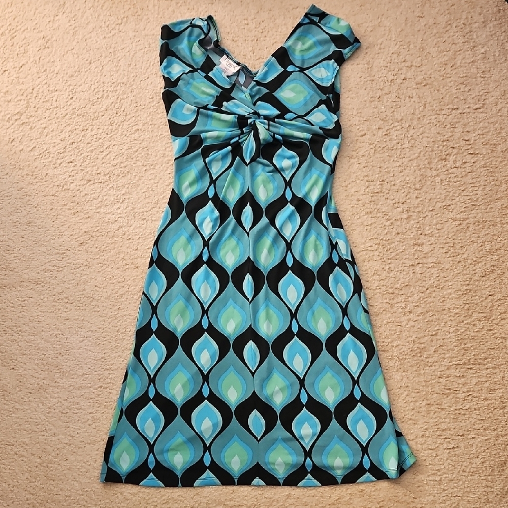 Chic Asymmetrical Blue and Black Dress